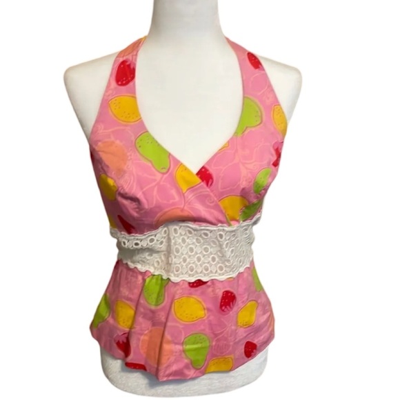 Lilly Pulitzer Tops - VINTAGE Y2K Lilly Pulitzer Lemon Line Halter